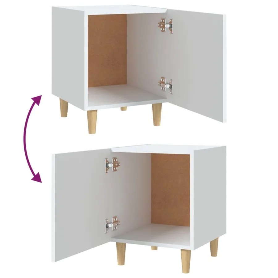 Table de chevet Blanc Bois d'ingénierie - 6