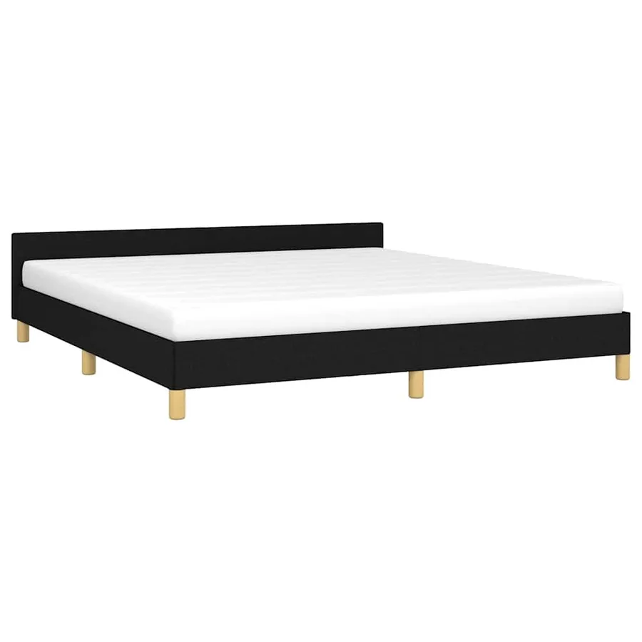 Cadre de lit sans matelas noir 180x200 cm tissu - 3