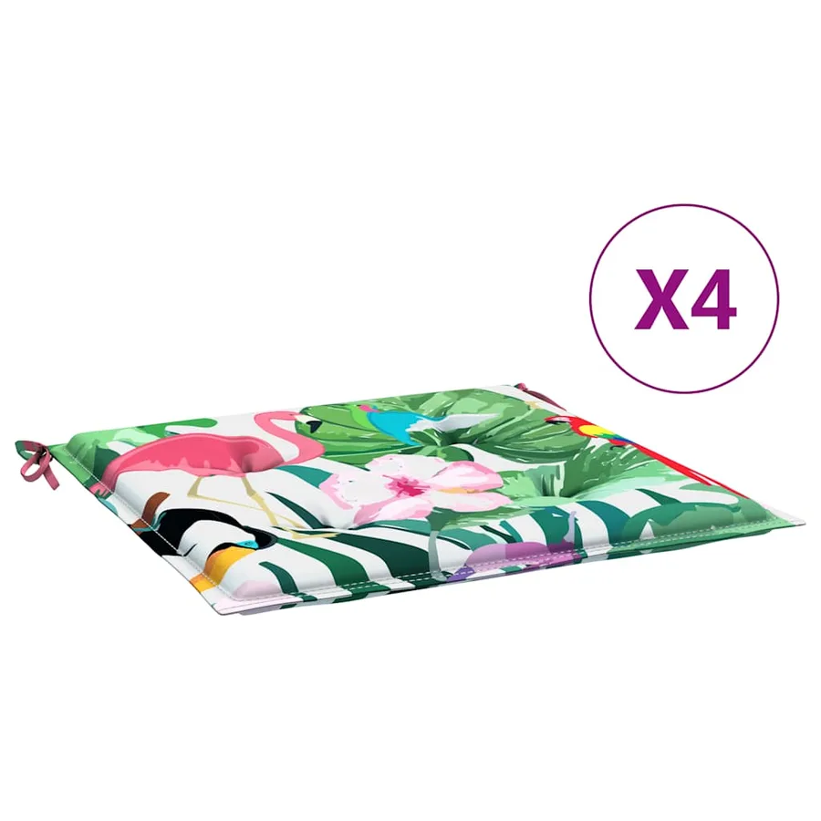 Coussins de chaise de jardin lot de 4 multicolore 50x50x4 cm - 2