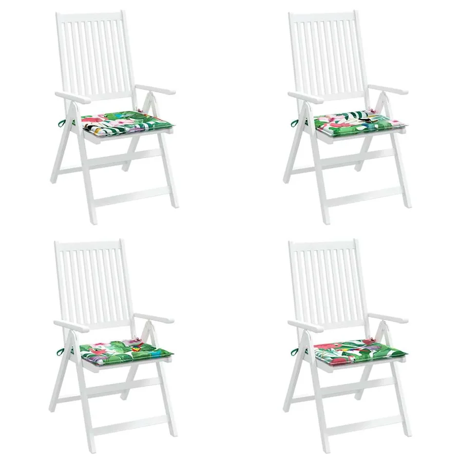 Coussins de chaise de jardin lot de 4 multicolore 50x50x4 cm - 7