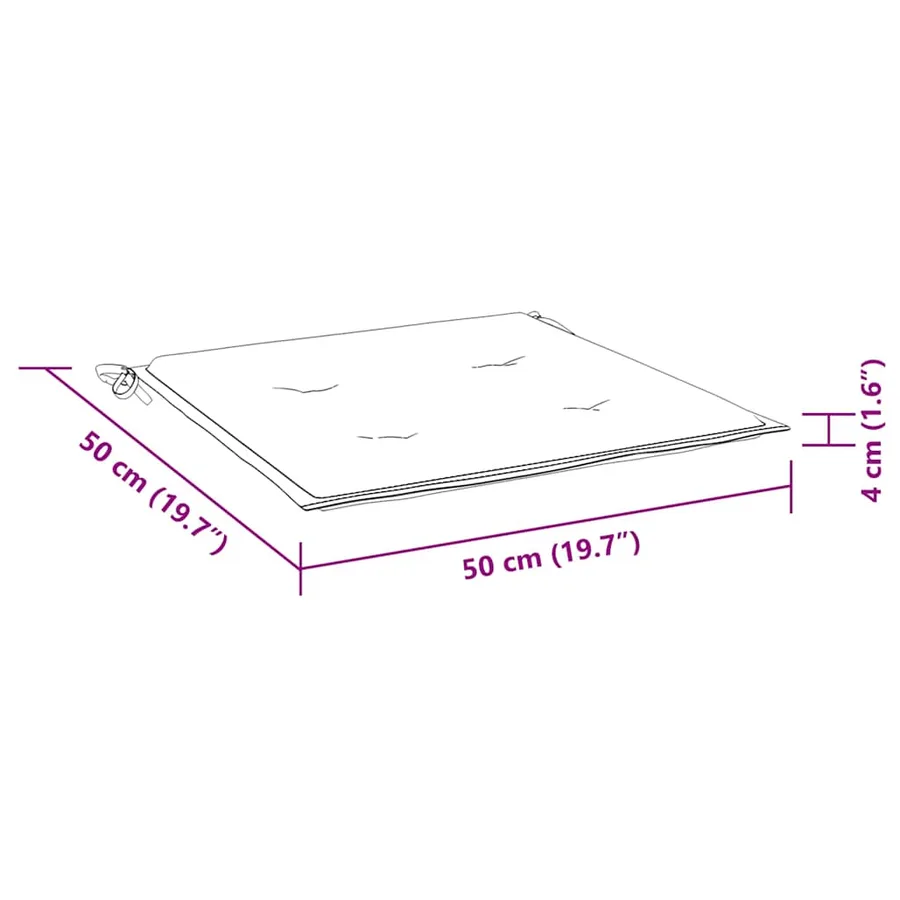 Coussins de chaise de jardin lot de 4 multicolore 50x50x4 cm - 9