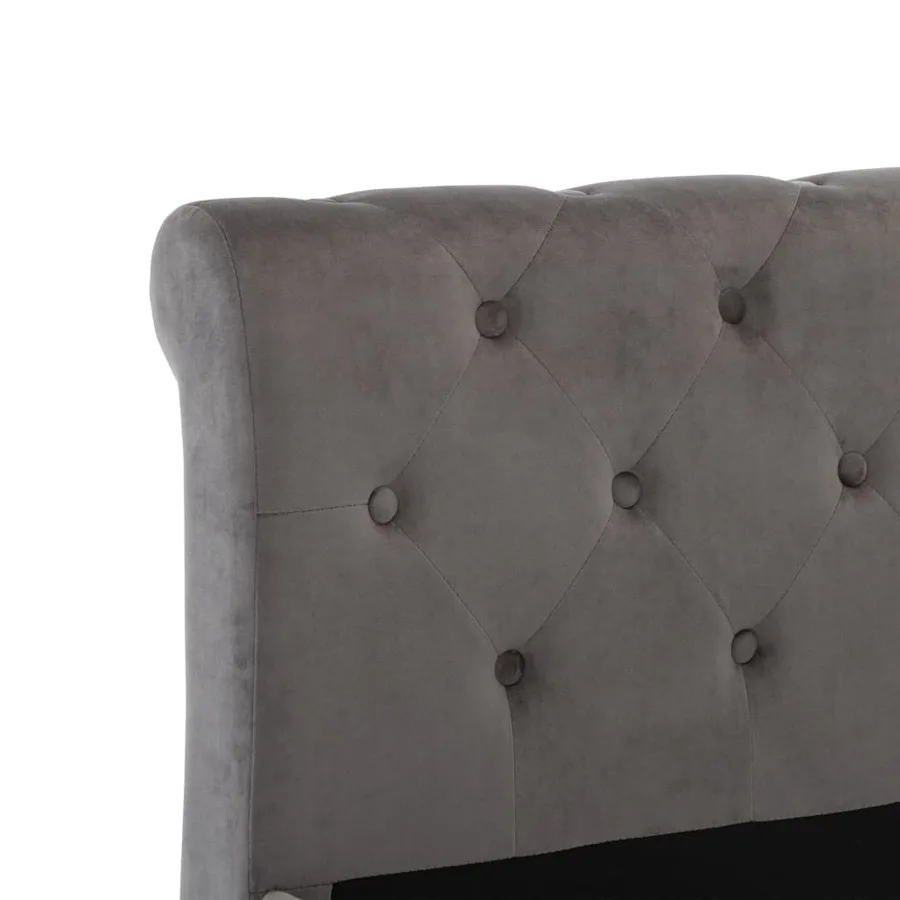 Cadre de lit sans matelas gris velours 200x200 cm - 5