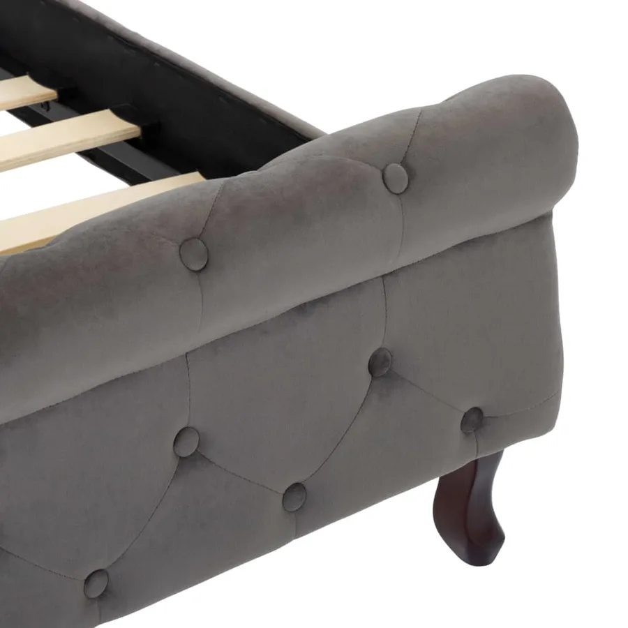 Cadre de lit sans matelas gris velours 200x200 cm - 6