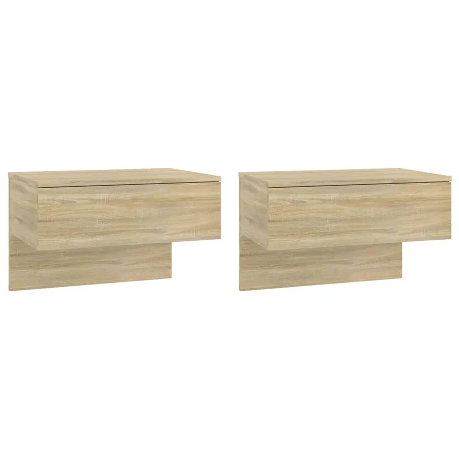Tables de chevet murales 2 pcs Chêne sonoma - 2