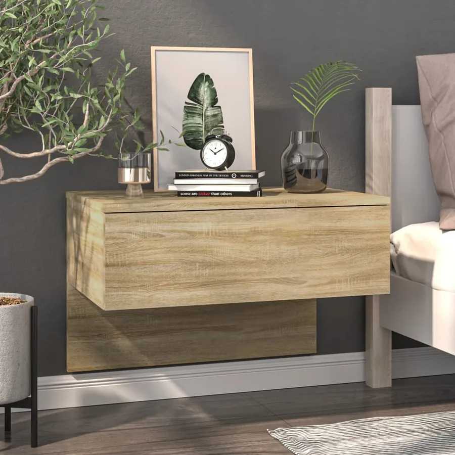 Tables de chevet murales 2 pcs Chêne sonoma - 3