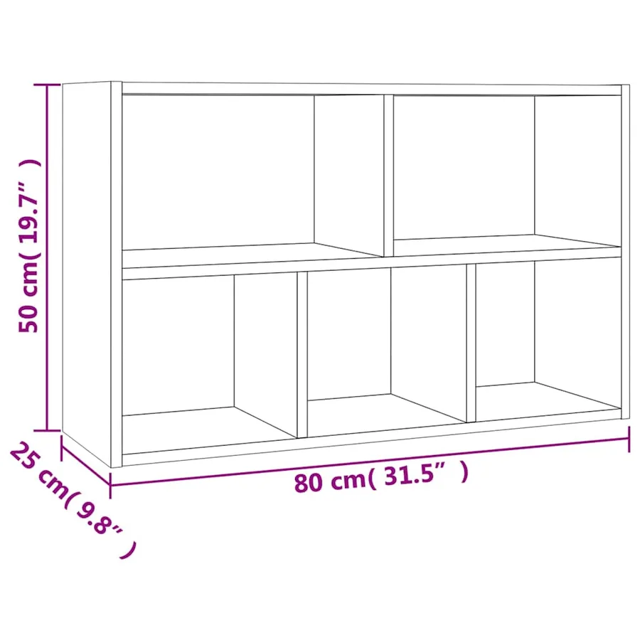 Bibliothèque/Buffet sonoma gris 50x25x80 cm bois d'ingénierie - 13