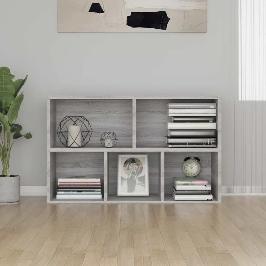 Bibliothèque/Buffet sonoma gris 50x25x80 cm bois d'ingénierie - 3