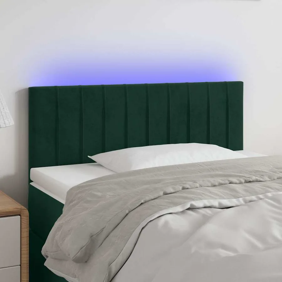 Tête de lit à LED Vert foncé 90x5x78/88 cm Velours