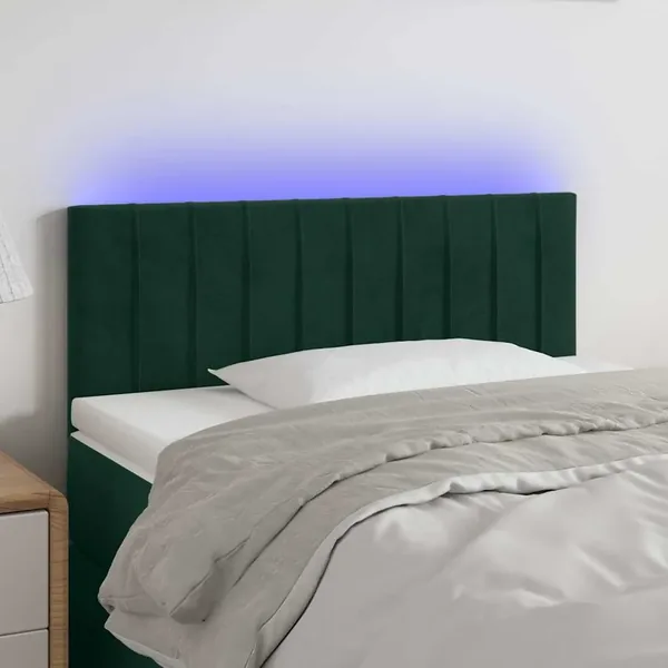 Tête de lit à LED Vert foncé 90x5x78/88 cm Velours