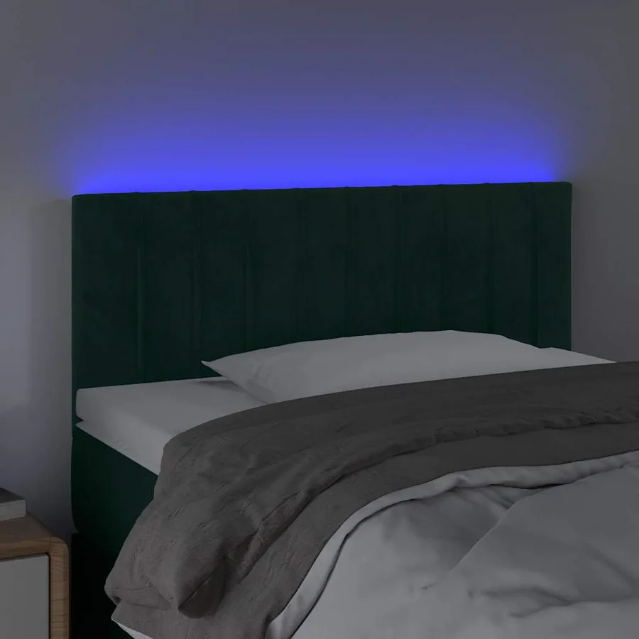 Tête de lit à LED Vert foncé 90x5x78/88 cm Velours - 3