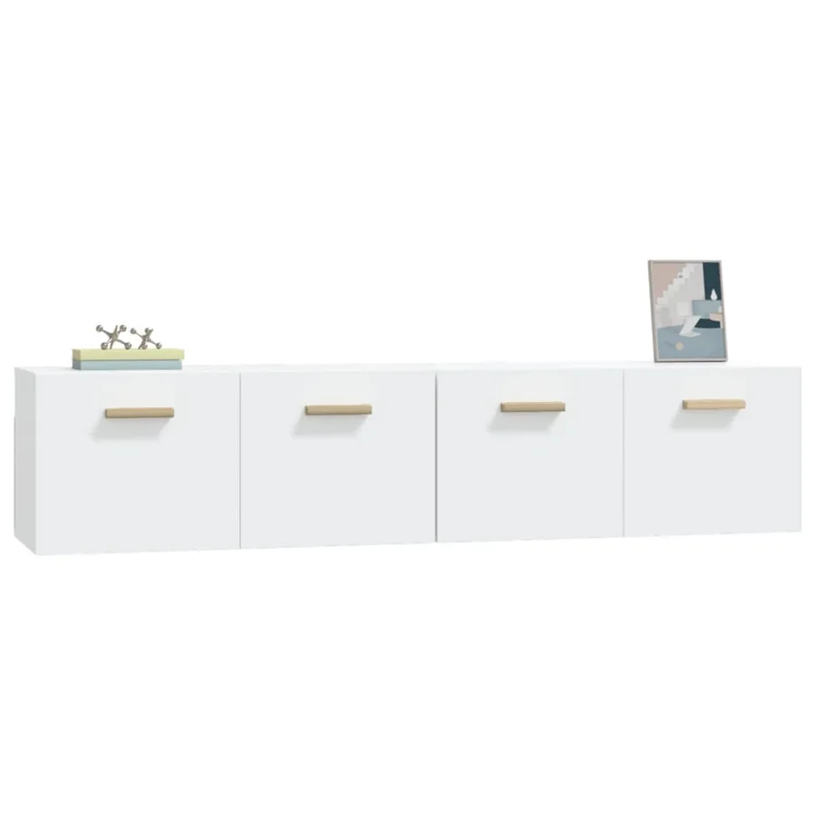 Armoires murales 2 pcs Blanc 80x35x36,5 cm Bois d'ingénierie - 4