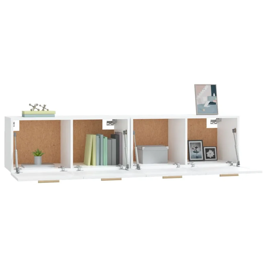 Armoires murales 2 pcs Blanc 80x35x36,5 cm Bois d'ingénierie - 5