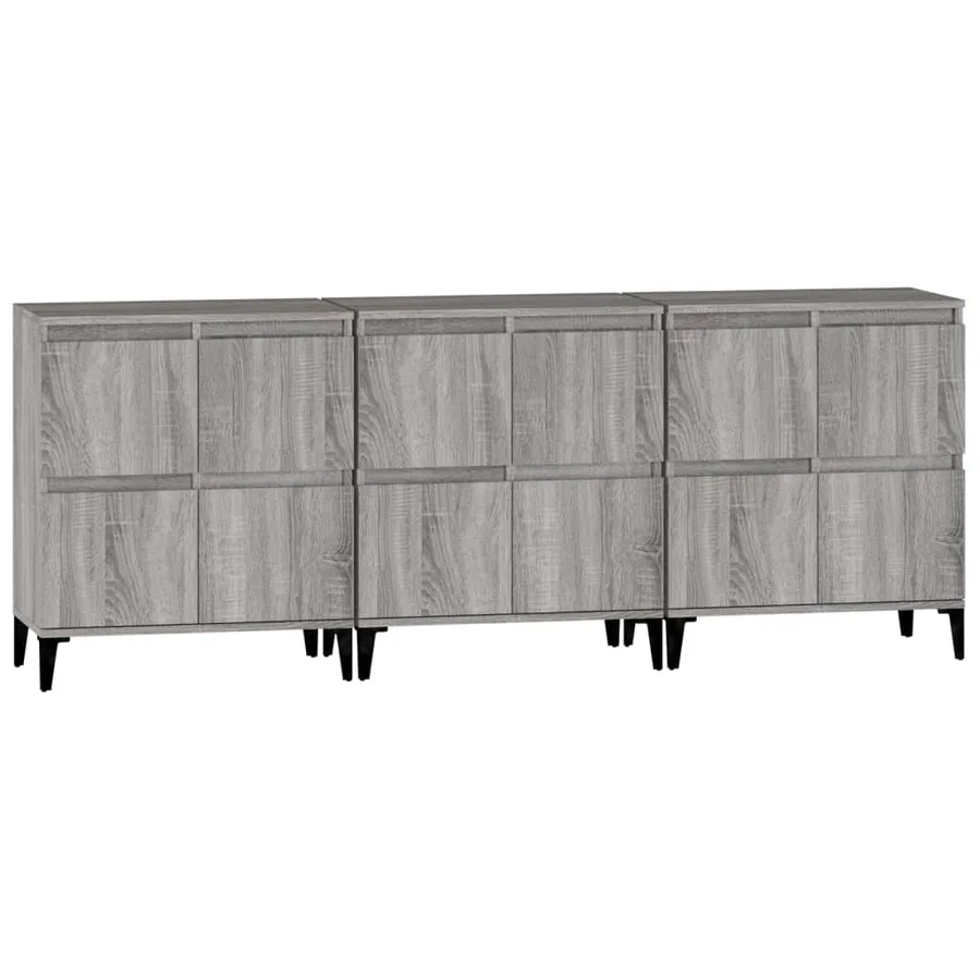 Buffets 3 pcs sonoma gris 60x35x70 cm bois d'ingénierie - 6