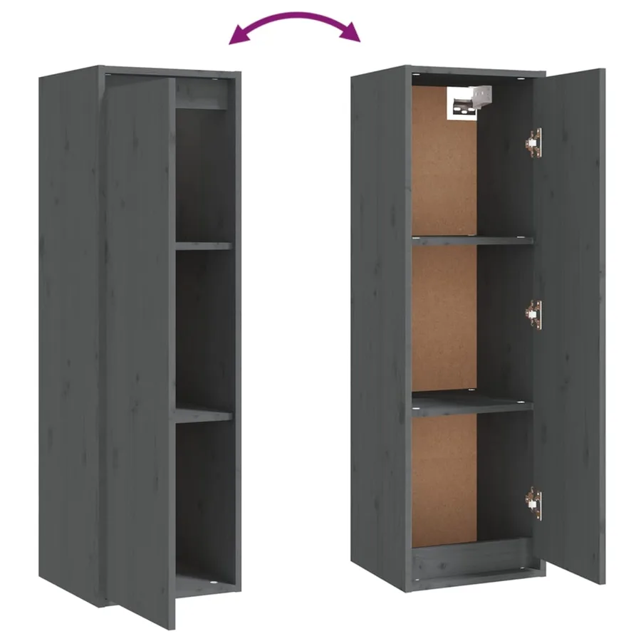 Meubles TV 4 pcs Gris Bois massif de pin - 8