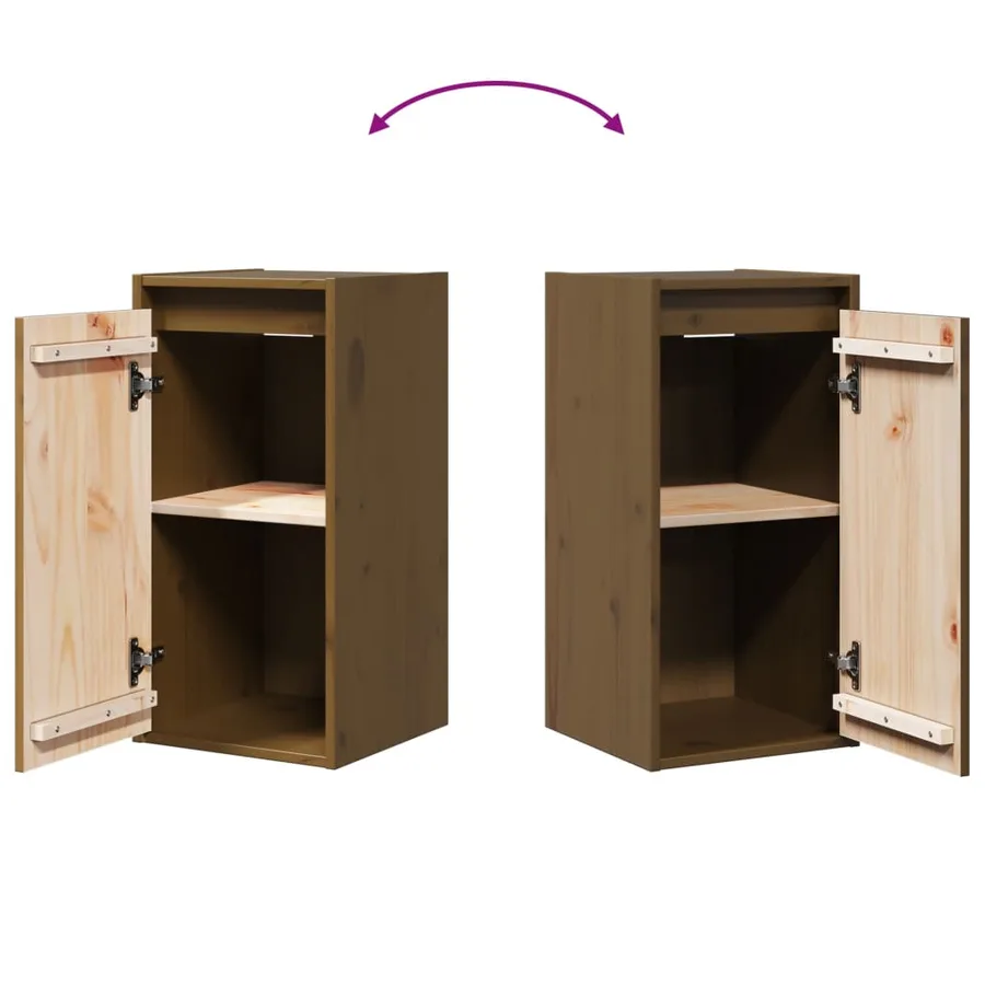 Armoires murales 2pcs Marron miel 30x30x60cm Bois de pin massif - 10