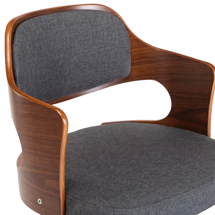 Chaises pivotantes à manger lot de 6 gris bois courbé et tissu - 7
