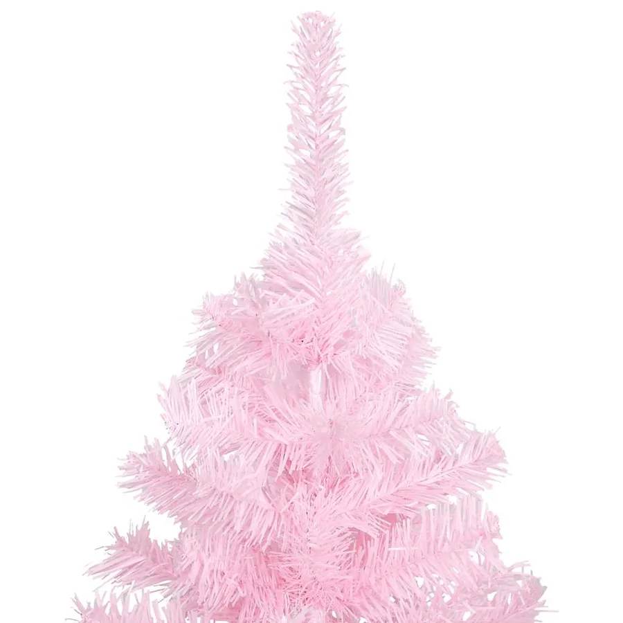 Arbre de Noël artificiel pré-éclairé et boules rose 120 cm PVC - 3