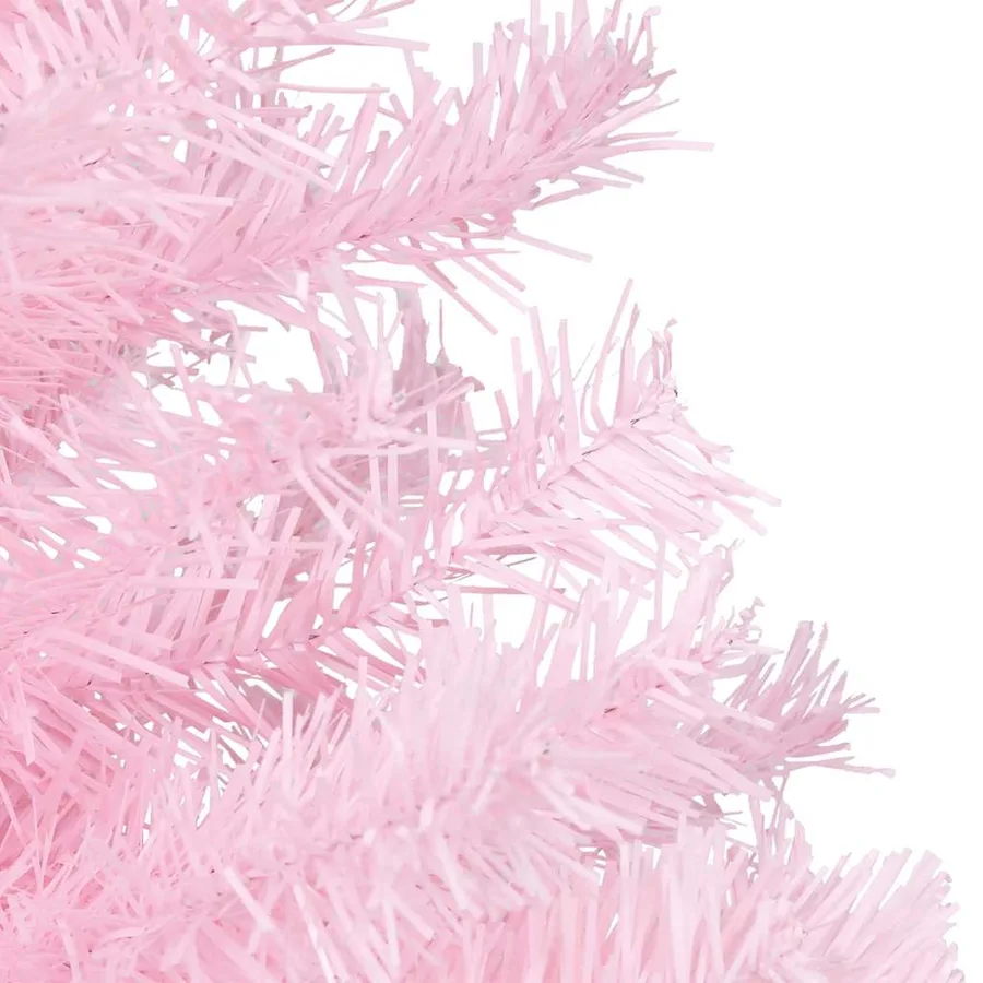 Arbre de Noël artificiel pré-éclairé et boules rose 120 cm PVC - 5