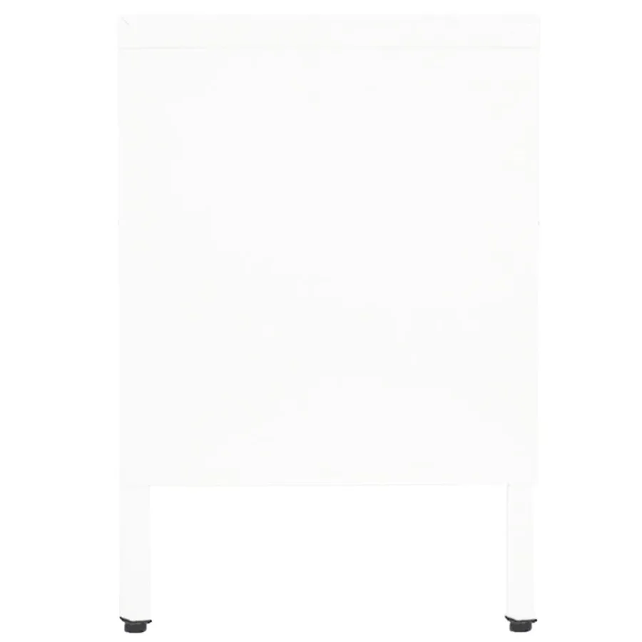 Meuble TV Blanc 90x30x44 cm Acier et verre - 4