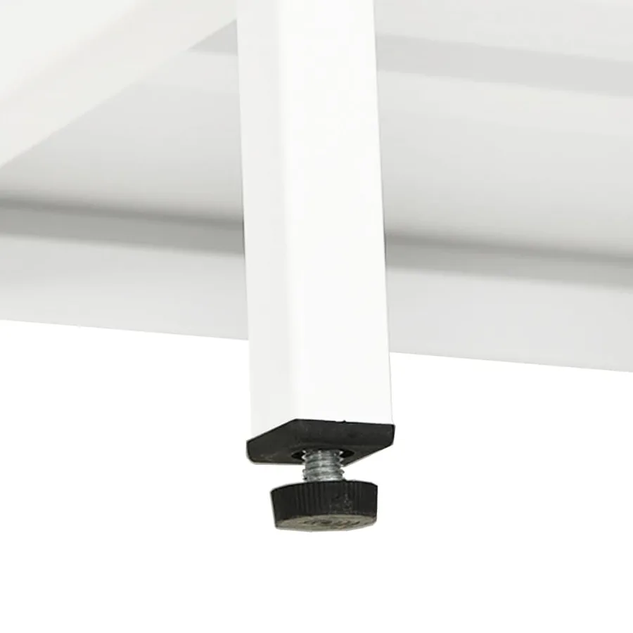 Meuble TV Blanc 90x30x44 cm Acier et verre - 9