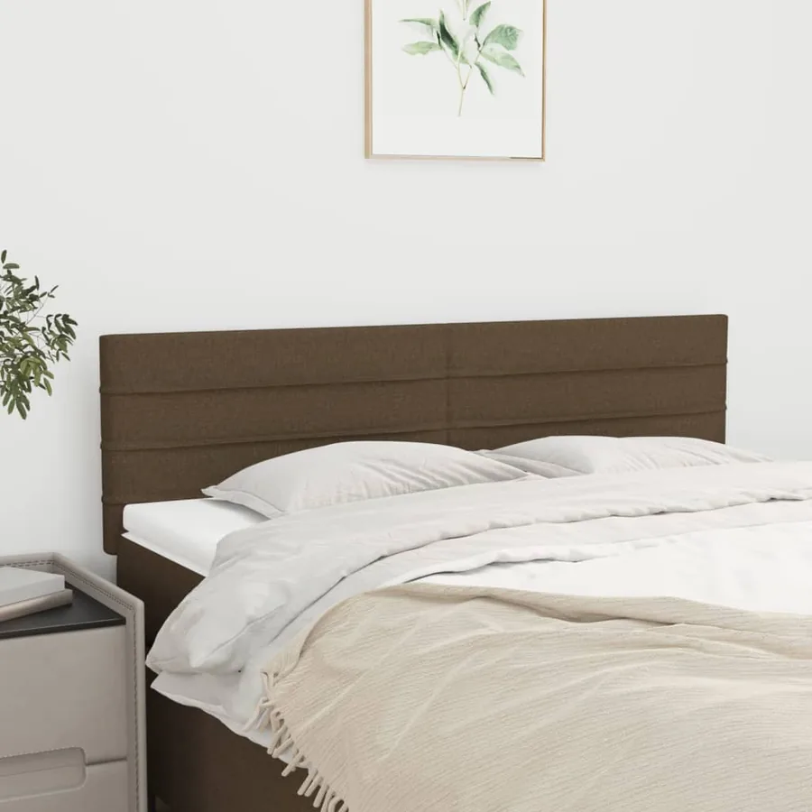 Têtes de lit Marron foncé 144 x 5 x 78/88 cm Tissu