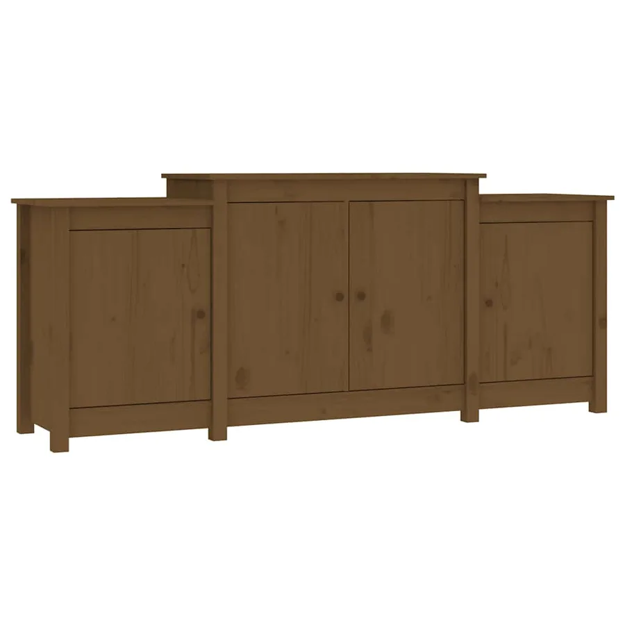 Buffet Marron miel 164x37x68 cm Bois massif de pin - 2