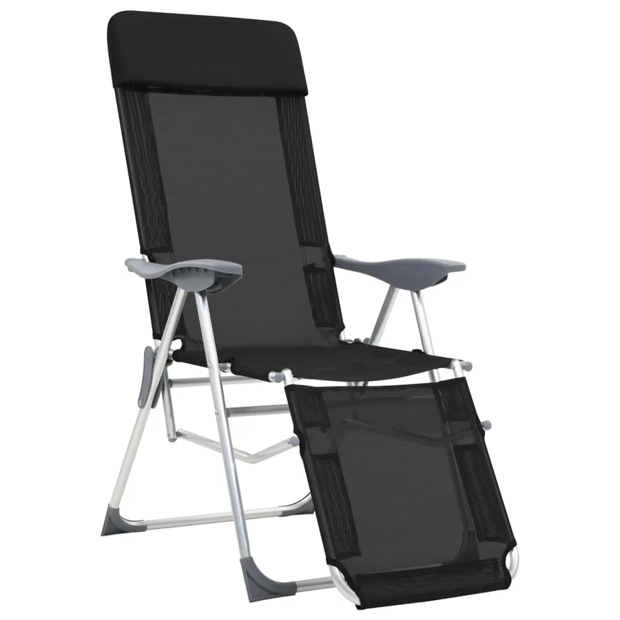 Chaises de camping pliantes et repose-pied lot de 2 textilène - 11
