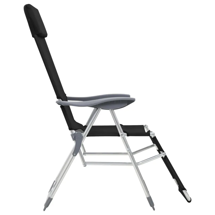 Chaises de camping pliantes et repose-pied lot de 2 textilène - 14