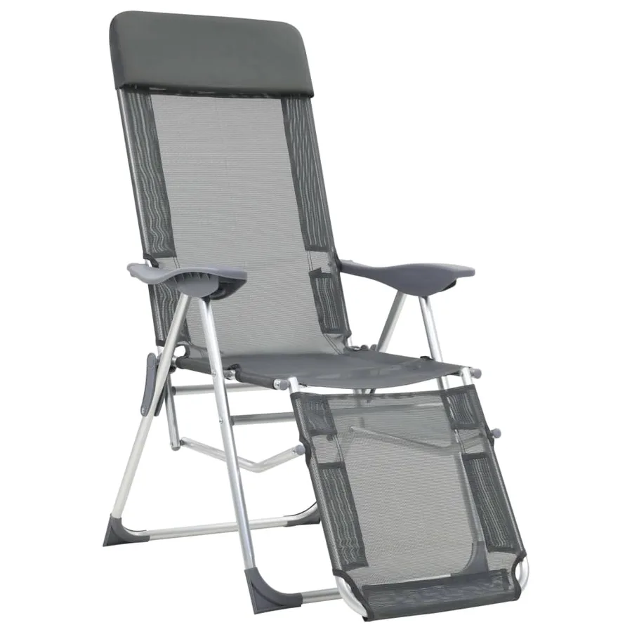 Chaises de camping pliantes et repose-pied lot de 2 textilène - 2