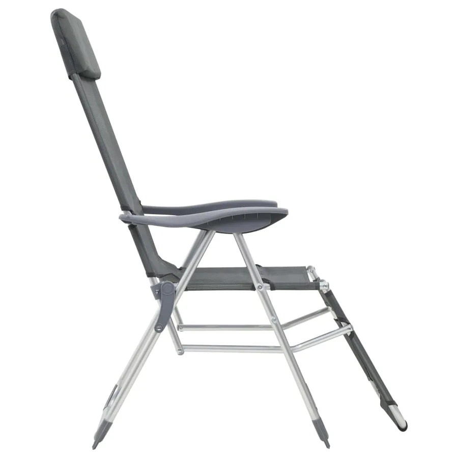 Chaises de camping pliantes et repose-pied lot de 2 textilène - 5