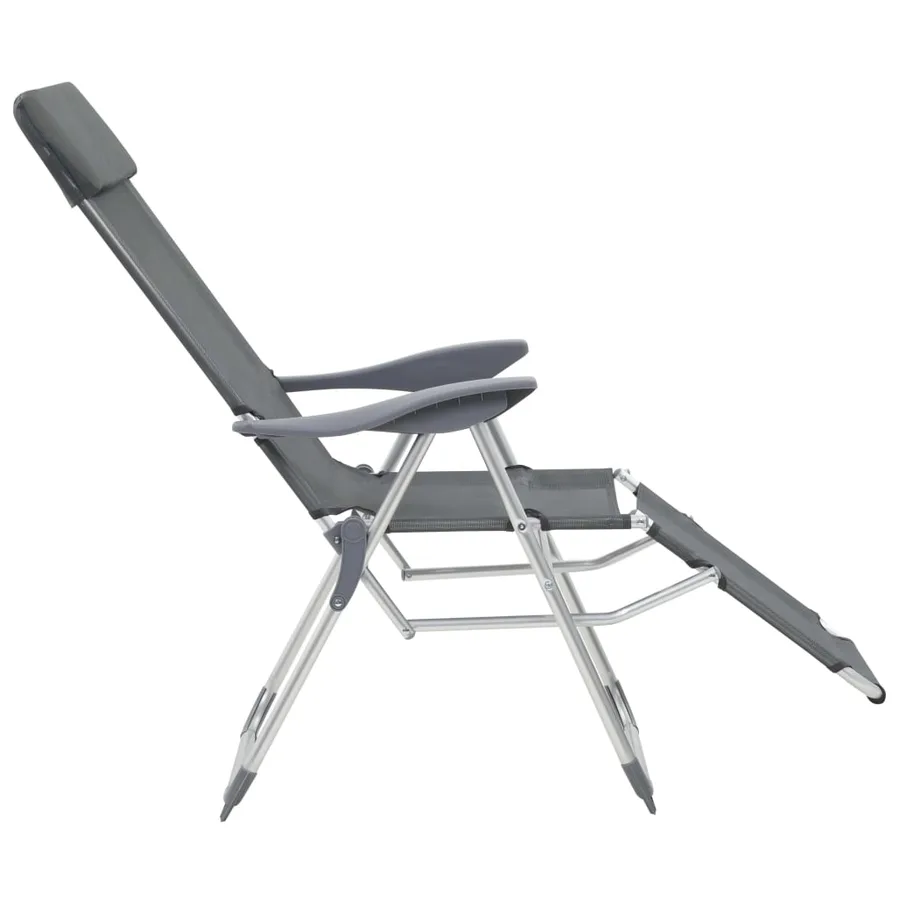 Chaises de camping pliantes et repose-pied lot de 2 textilène - 6