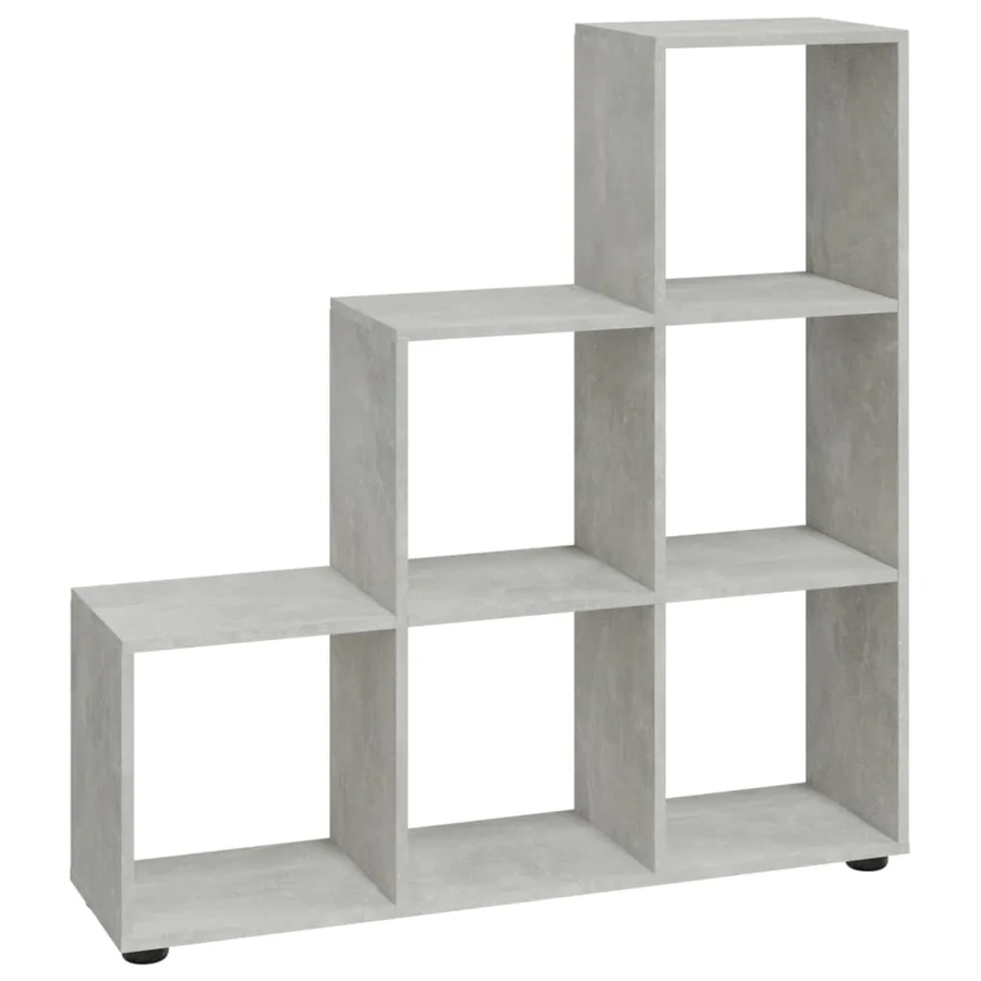 Bibliothèque escalier Gris béton 107 cm Bois d'ingénierie - 2