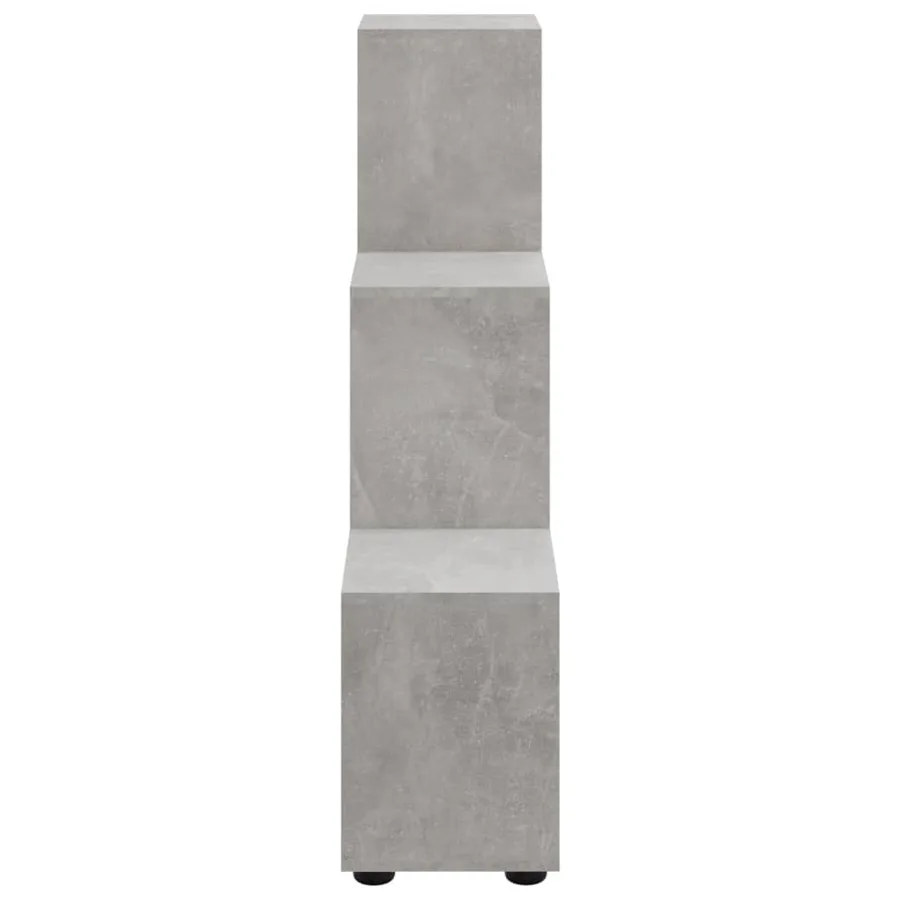 Bibliothèque escalier Gris béton 107 cm Bois d'ingénierie - 5