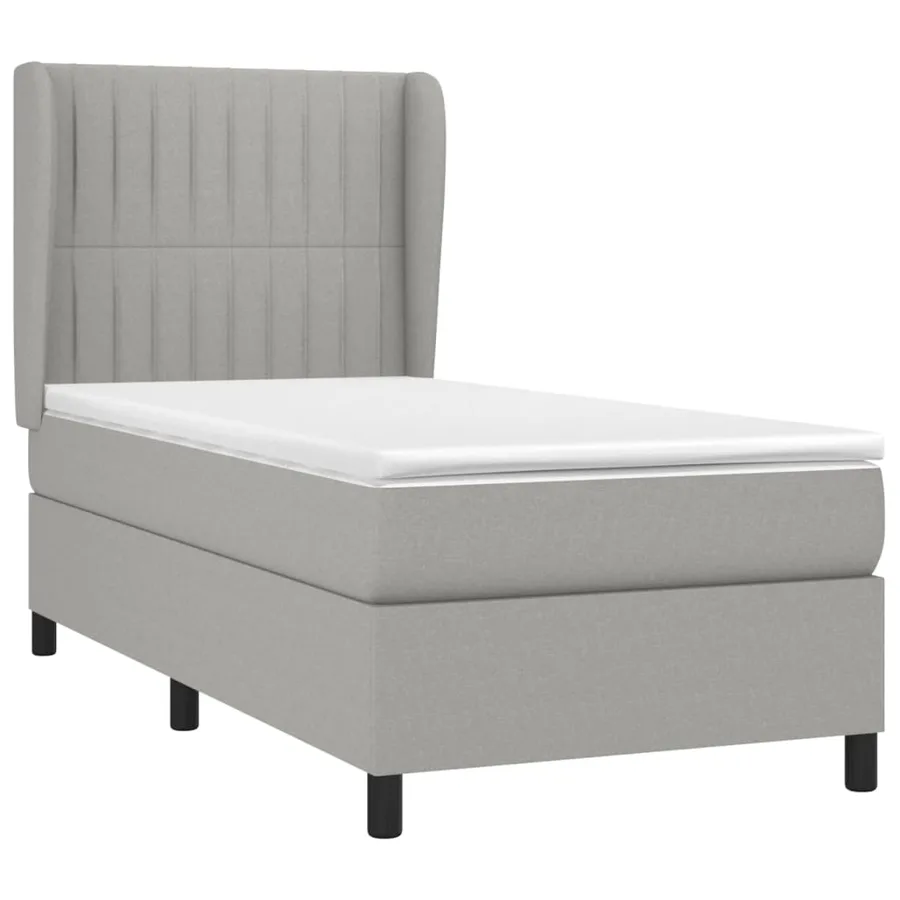 Sommier à lattes de lit et matelas Gris clair 90x190 cm Tissu - 3