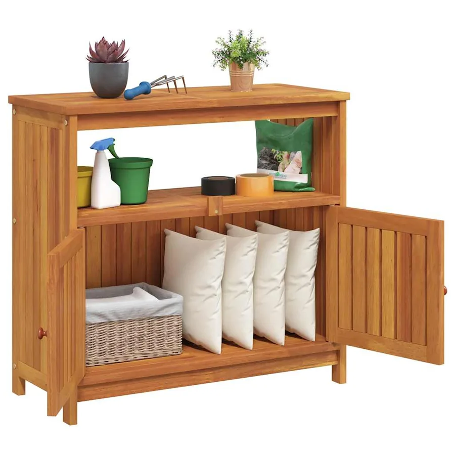 Table console de jardin 80x35x75 cm bois massif d'acacia - 9