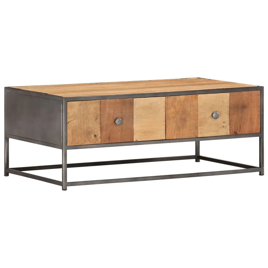 Table basse 90 x 50 x 35 cm Bois de récupération massif - 10