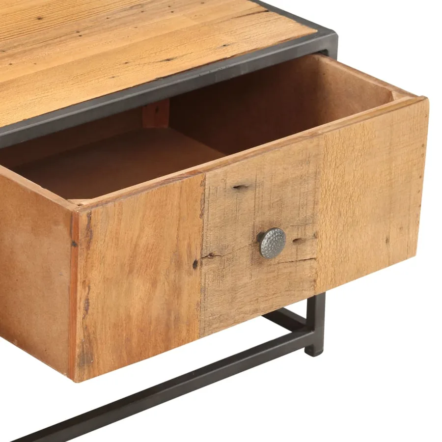 Table basse 90 x 50 x 35 cm Bois de récupération massif - 4