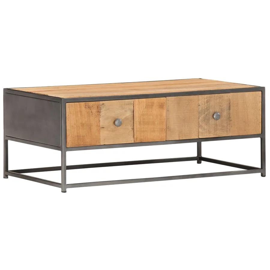 Table basse 90 x 50 x 35 cm Bois de récupération massif - 9