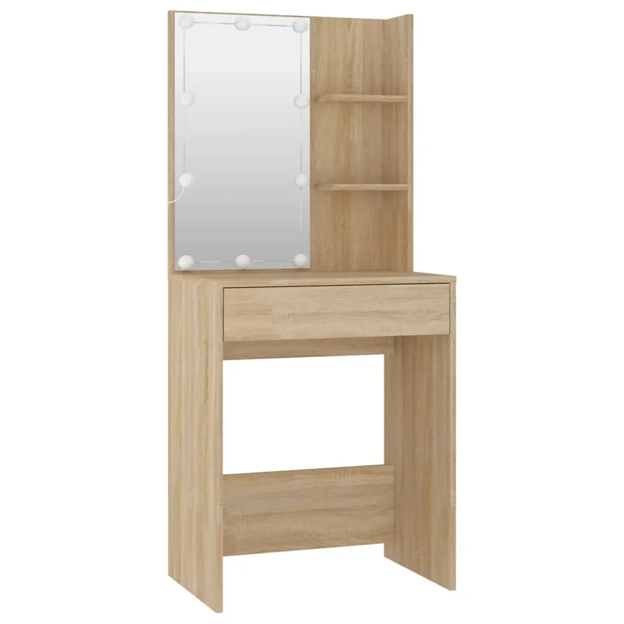 Ensemble de coiffeuse avec LED Chêne sonoma Bois d'ingénierie - 6