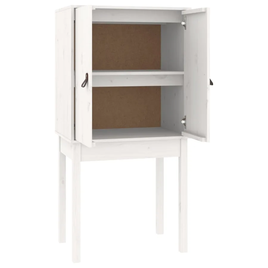 Buffet haut Blanc 60x40x120 cm Bois massif de pin - 2