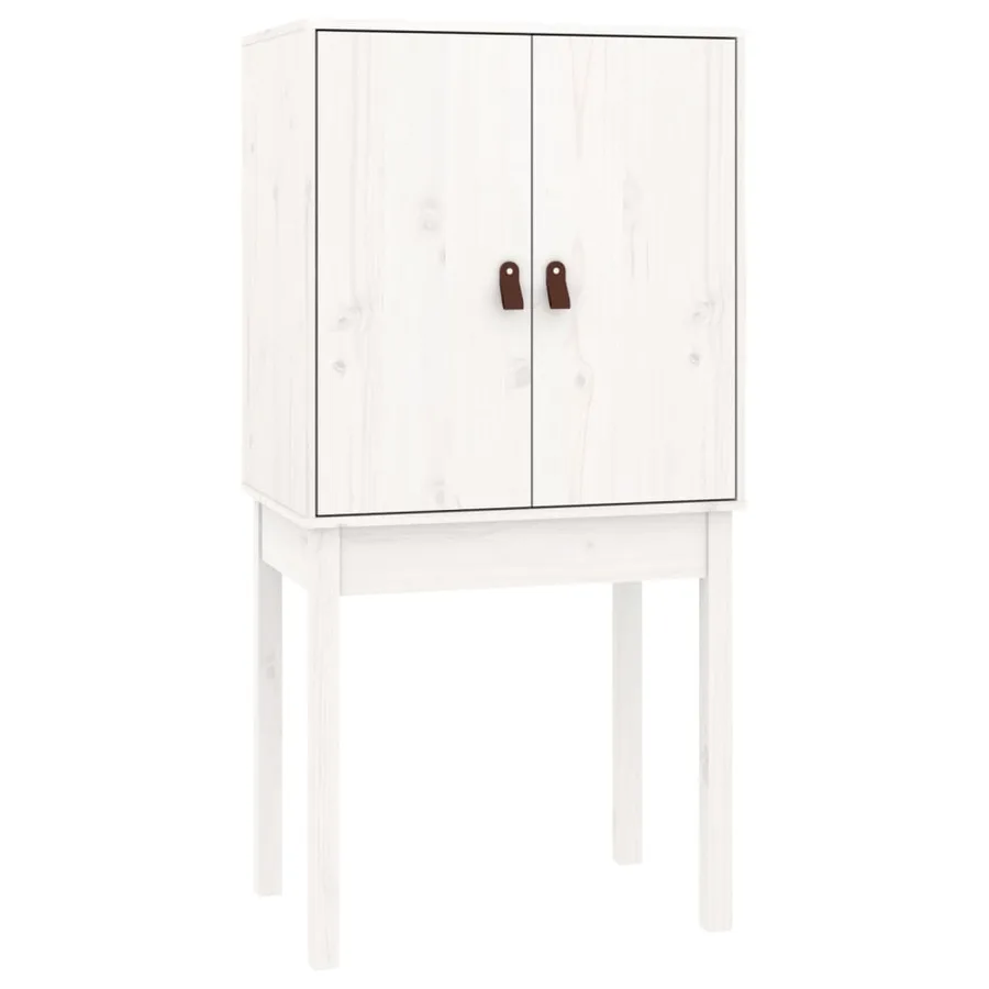Buffet haut Blanc 60x40x120 cm Bois massif de pin - 5