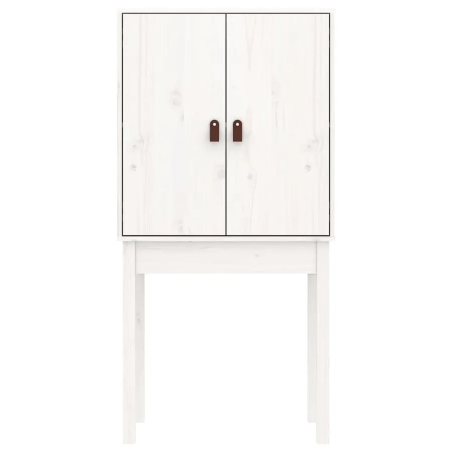 Buffet haut Blanc 60x40x120 cm Bois massif de pin - 6