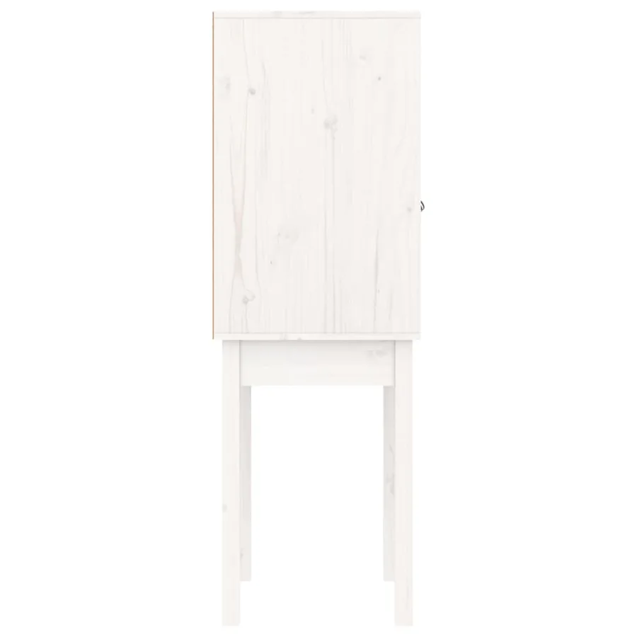 Buffet haut Blanc 60x40x120 cm Bois massif de pin - 7