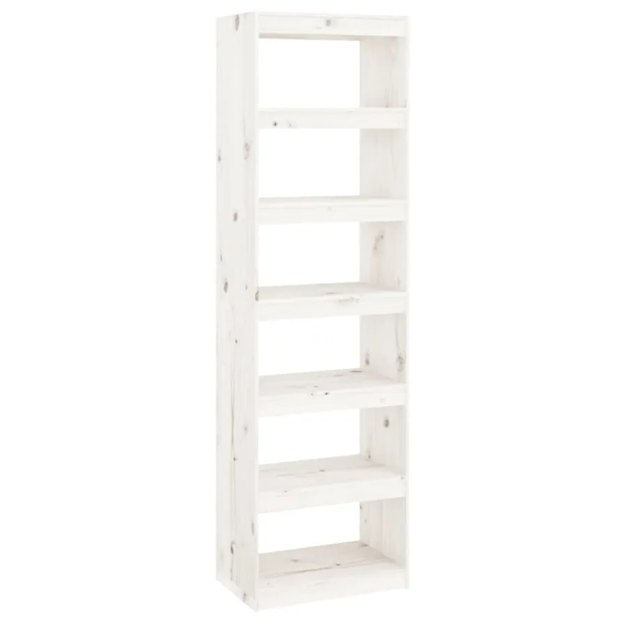 Bibliothèque/Séparateur de pièce Blanc 60x30x199,5cm Pin massif - 2