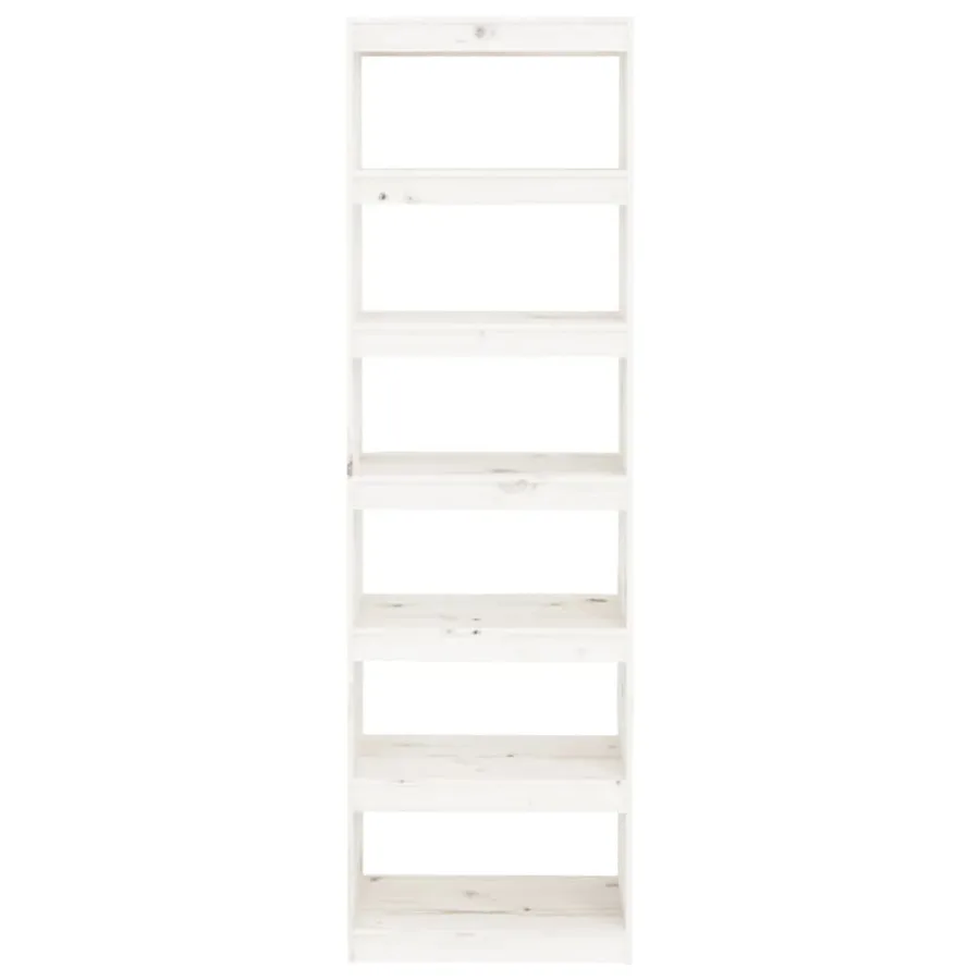 Bibliothèque/Séparateur de pièce Blanc 60x30x199,5cm Pin massif - 5