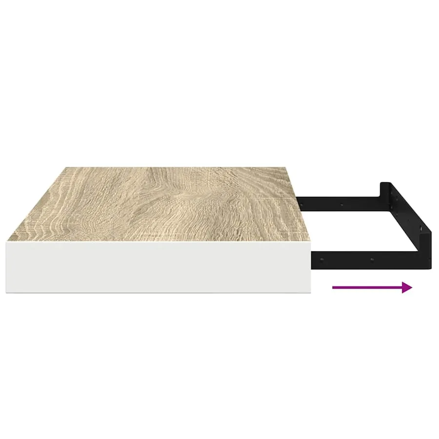 Étagères flottantes 4 pcs Chêne et blanc 40x23,5x3,8 cm MDF - 11