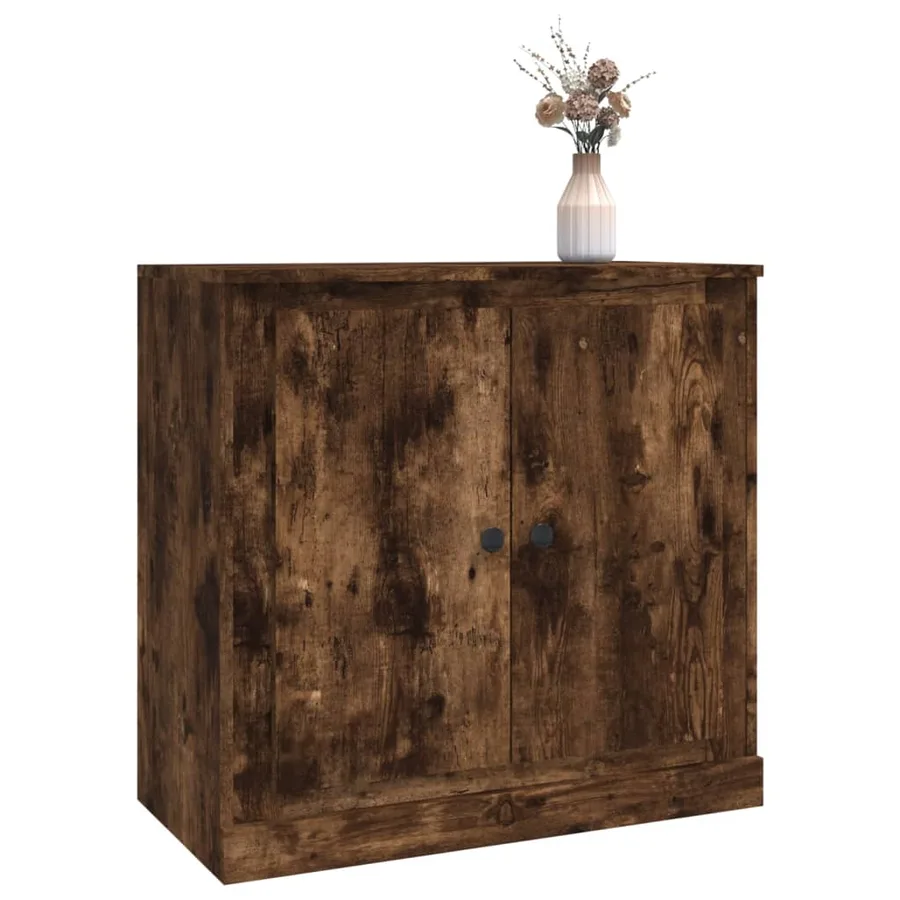 Buffet chêne fumé 70x35,5x67,5 cm bois d'ingénierie - 4