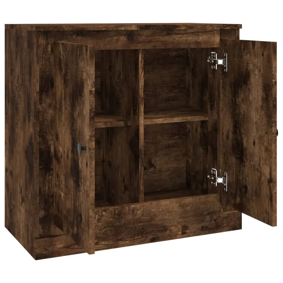 Buffet chêne fumé 70x35,5x67,5 cm bois d'ingénierie - 7