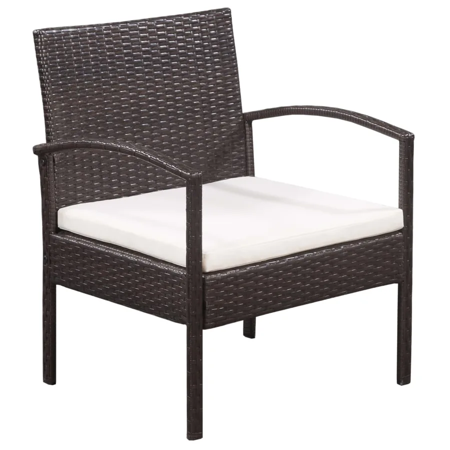 Salon de jardin 5 pcs avec coussins Résine tressée Marron - 4