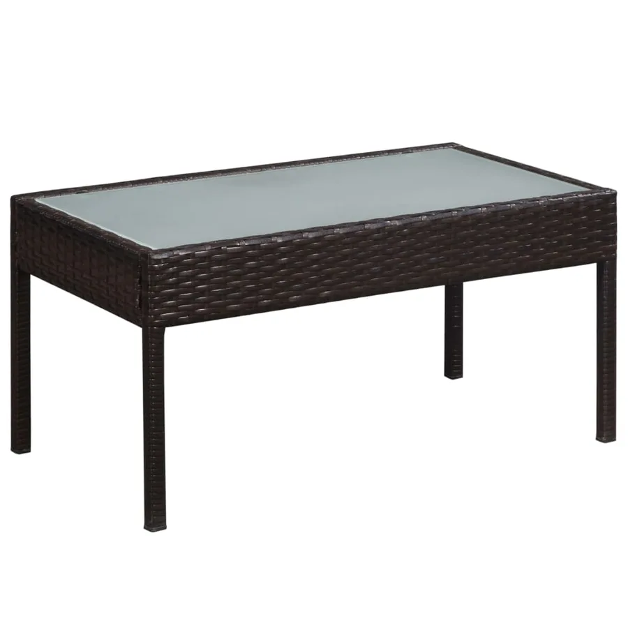 Salon de jardin 5 pcs avec coussins Résine tressée Marron - 5
